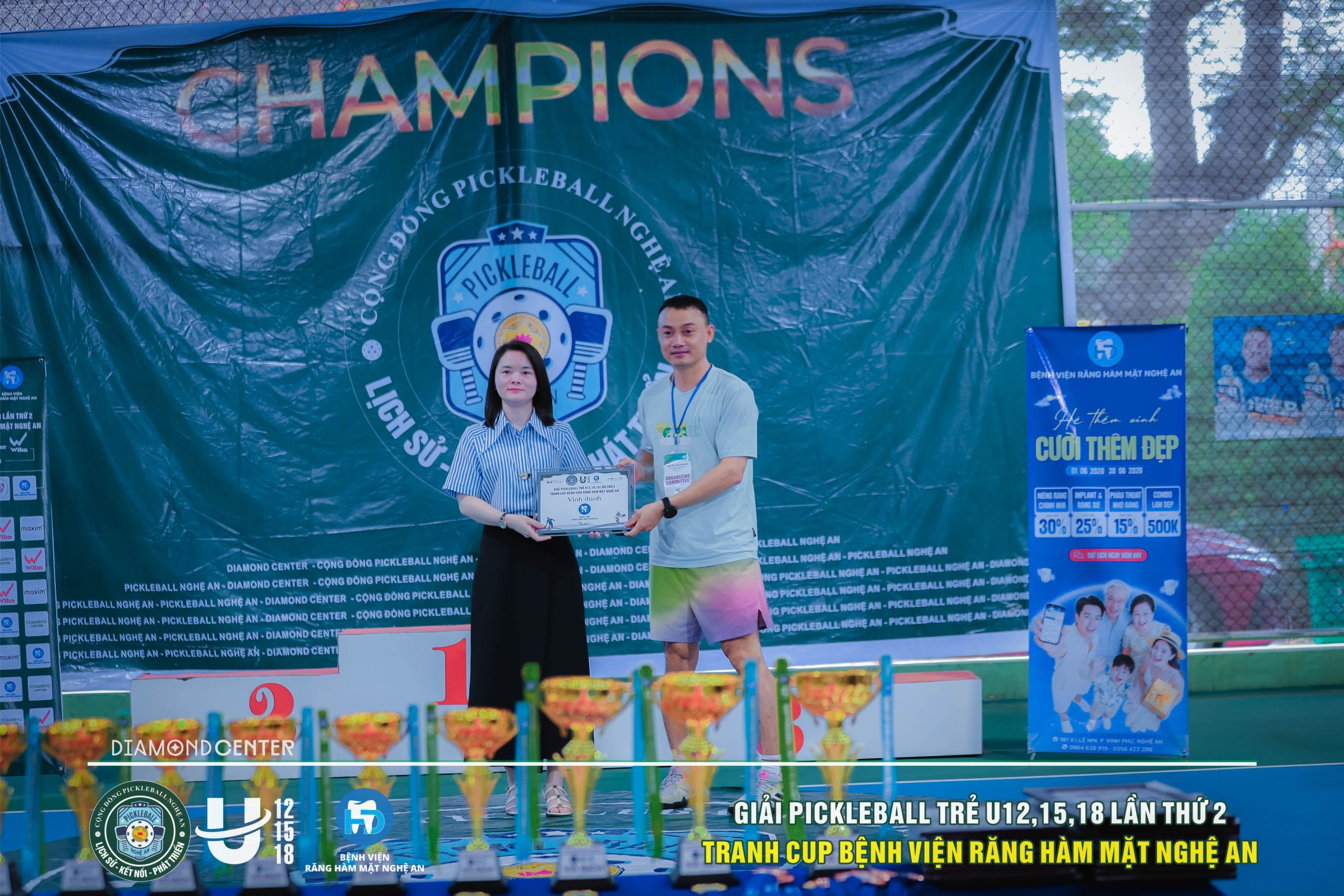 Đồng hành cùng Giải Pickleball Trẻ U12, U15, U18 lần II, nhà tài trợ kim cương góp phần lan tỏa tinh thần thể thao và các giá trị tích cực đến thế hệ trẻ.